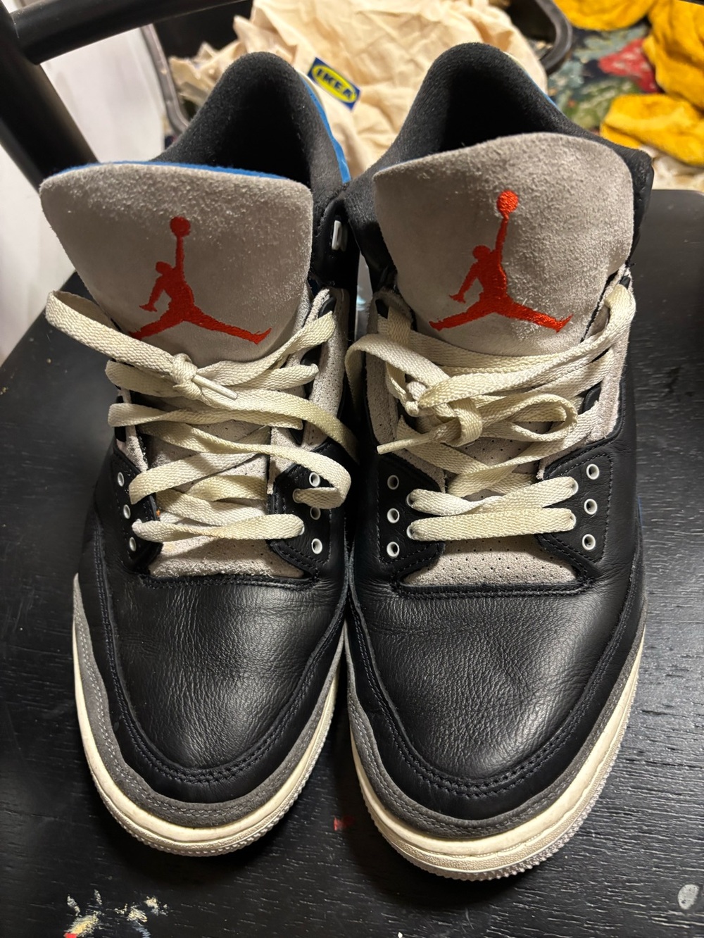 Jordan Retro 3 Rare Air Black Gray Sneakers with Red Jumpman